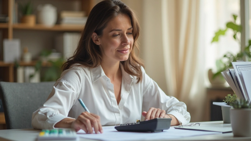 Организованный рабочий стол с планировщиком бюджета и финансовыми документами