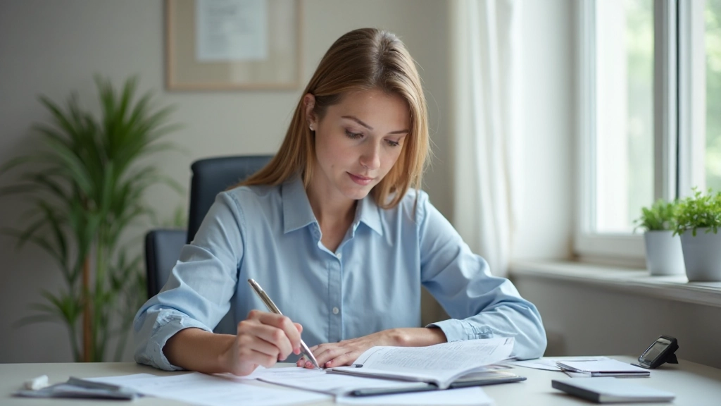 Профессиональное рабочее пространство с финансовыми документами и планированием бюджета на столе