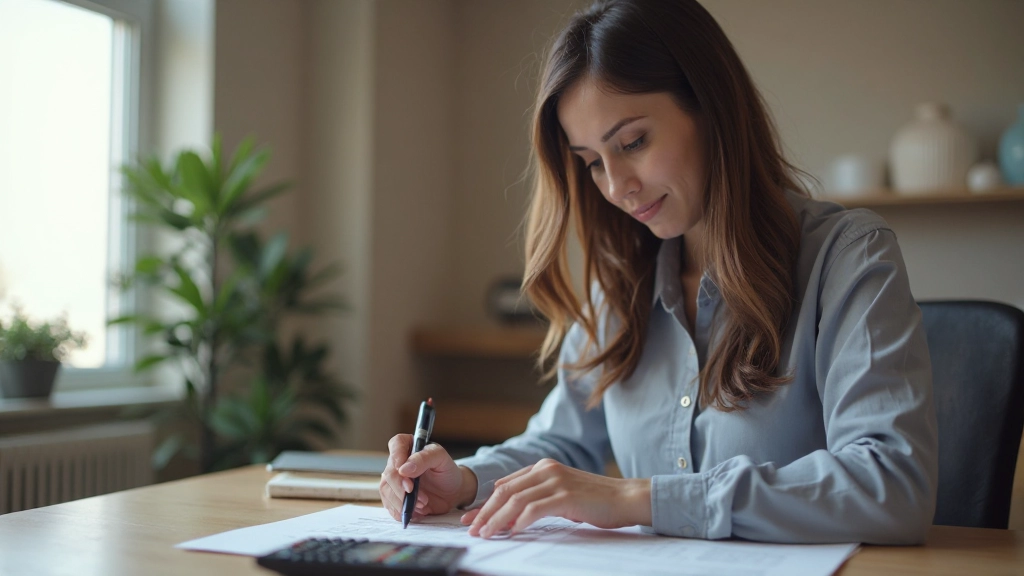 Профессиональный кабинет с документами по финансовому планированию и калькулятором